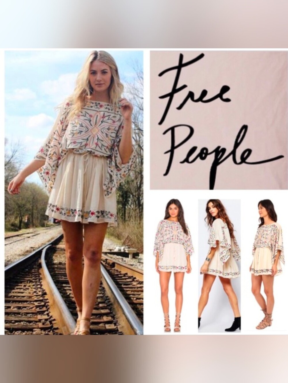 Free People • Batiste Frida Embroidered Mini Dress